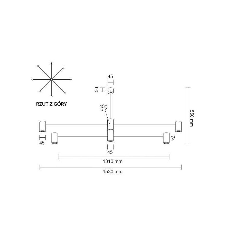 Lampa wisząca Dakata 8 - Czarna 5640 Antigo Lampa wisząca Dakata 8 - Czarna 5640 Antigo