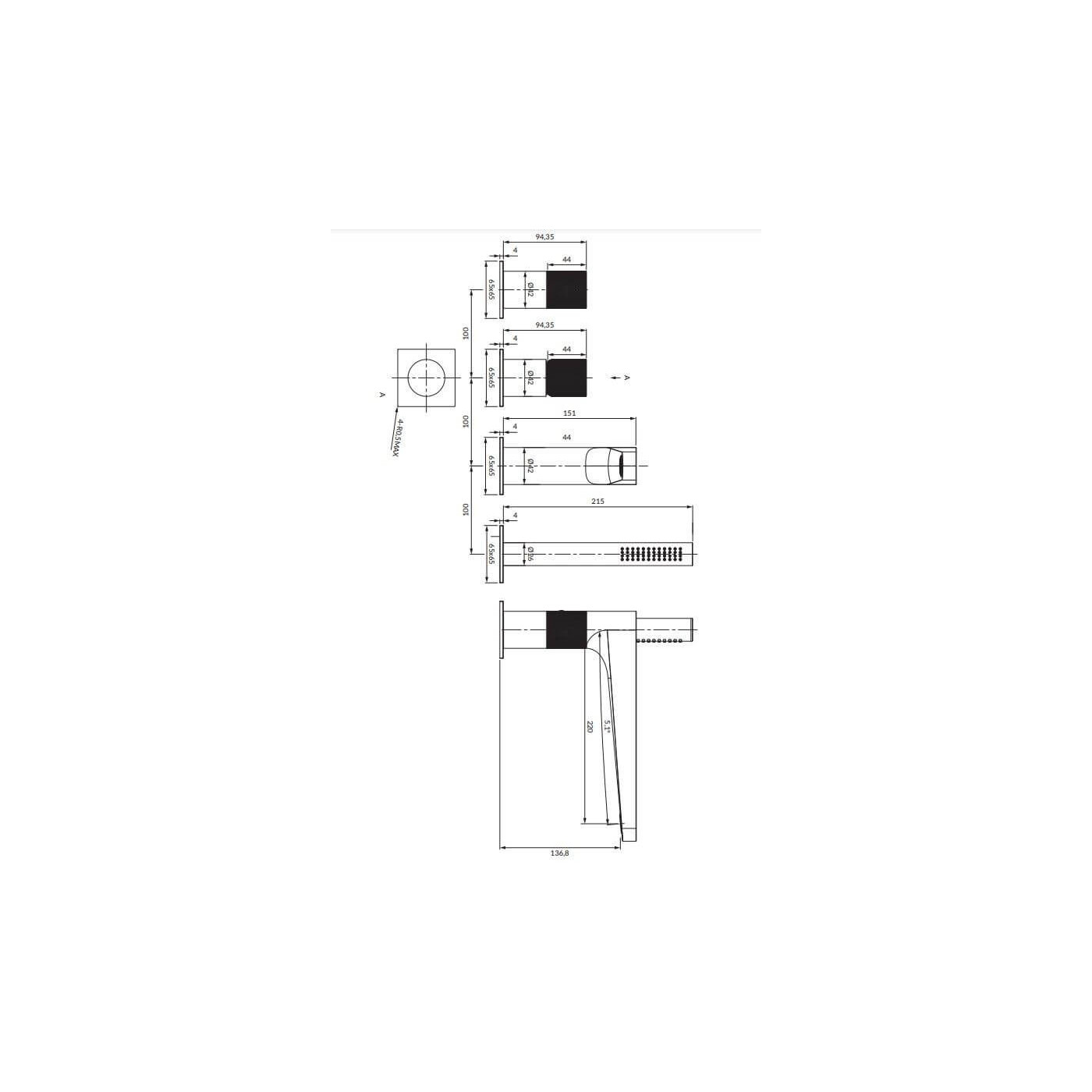 Bateria Wannowa 4-Otworowa Contour Antracyt CT8032AT Omnires Bateria Wannowa 4-Otworowa Contour Antracyt CT8032AT Omnires