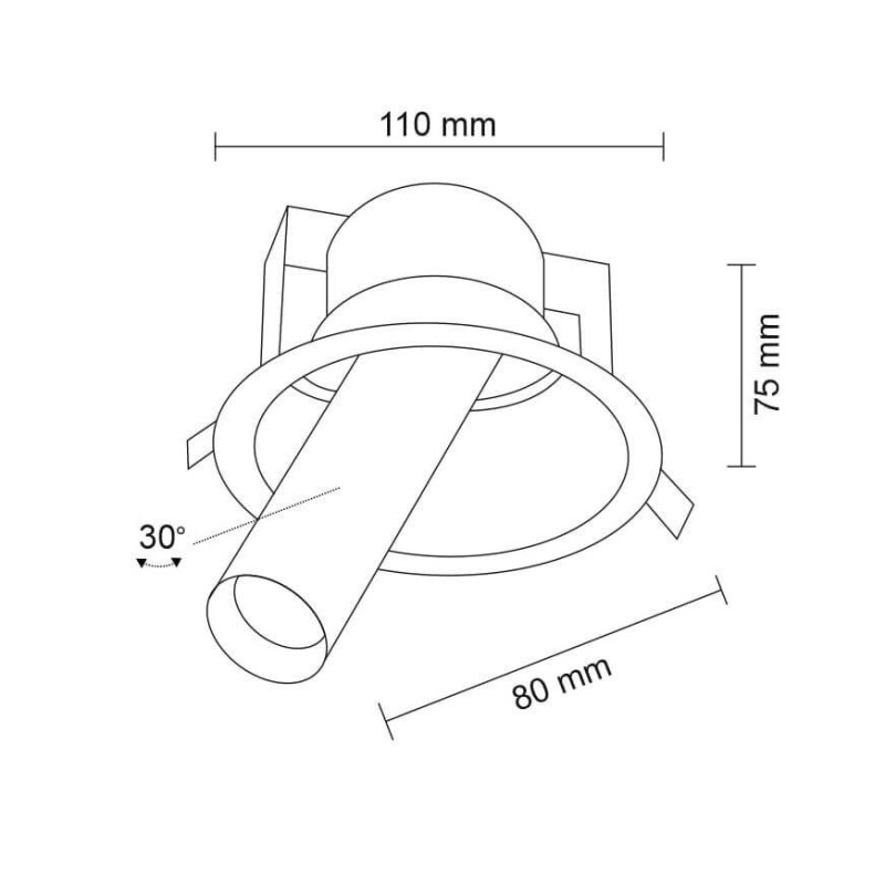 Lampa wpuszczana Yakumo 1 - Czarna 7804 Antigo Lampa wpuszczana Yakumo 1 - Czarna 7804 Antigo