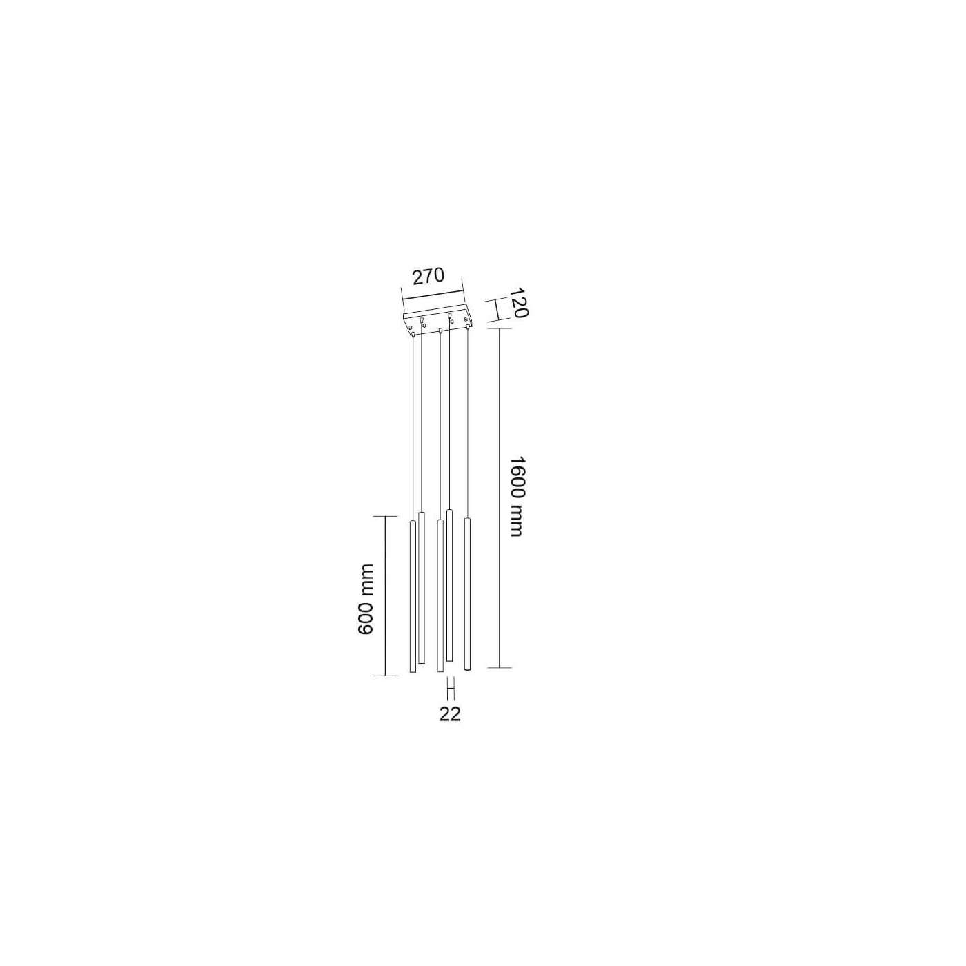 Lampa wisząca Kosame 5 - Czarna 7848 Antigo Lampa wisząca Kosame 5 - Czarna 7848 Antigo