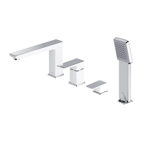 Bateria Wannowa 4-Otworowa Parma Chrom/Biały PM7432CRB Omnires