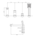 Bateria Wannowa 4-Otworowa Parma Chrom/Biały PM7432CRB Omnires Bateria Wannowa 4-Otworowa Parma Chrom/Biały PM7432CRB Omnires
