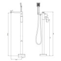 Bateria Wannowa Wolnostojąca Parma Czarny PM7433BL Omnires Bateria Wannowa Wolnostojąca Parma Czarny PM7433BL Omnires
