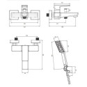 Bateria Wannowa Z Zestawem Prysznicowym Parma Nikiel PM7431IN Omnires Bateria Wannowa Z Zestawem Prysznicowym Parma Nikiel PM7431IN Omnires