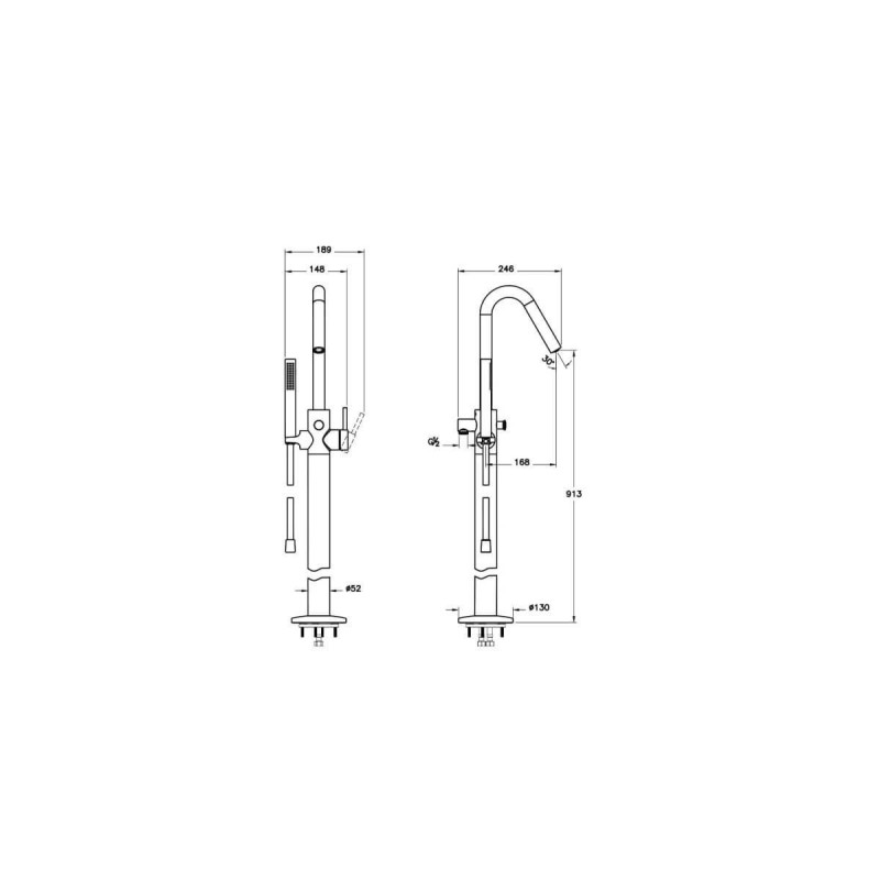 Bateria Wannowa Wolnostojąca Origin A4268126 Miedź Vitra Bateria Wannowa Wolnostojąca Origin A4268126 Miedź Vitra