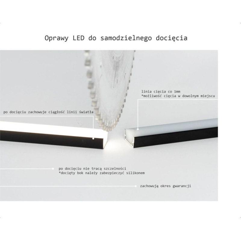 Oprawa LED łazienkowa AQU czarna IP68 300cm 4500K Kingled Oprawa LED łazienkowa AQU czarna IP68 300cm 4500K Kingled