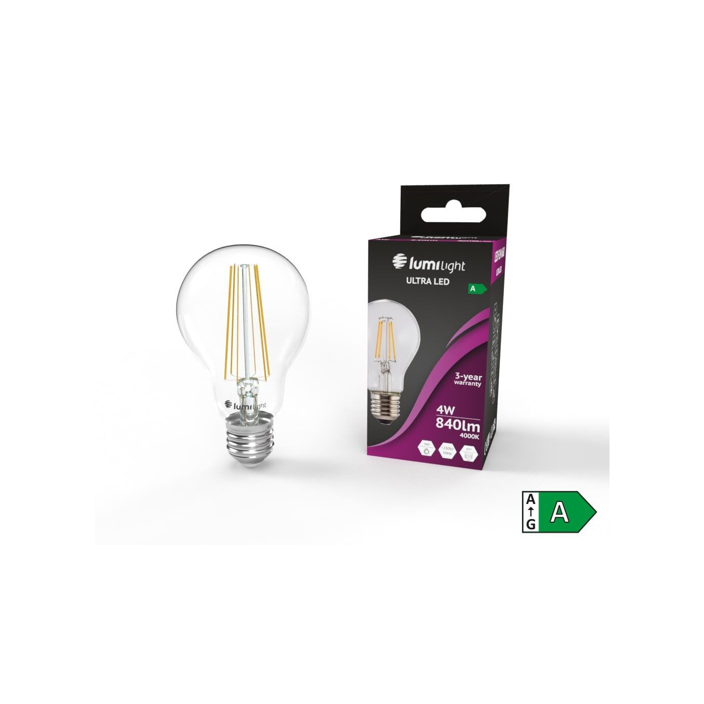 Led ULTRA FLM A60 E27 4W Neutralna LL6235 Lumilight Led ULTRA FLM A60 E27 4W Neutralna LL6235 Lumilight