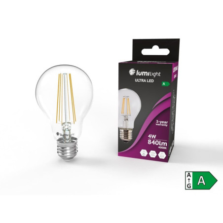 Led ULTRA FLM A60 E27 4W Neutralna LL6235 Lumilight