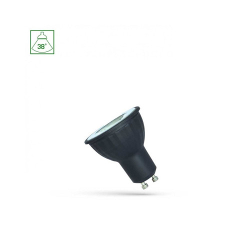 Żarówka LED GU10 4W Barwa Ciepła 3000K 260lm 38st obudowa czarna Spectrum