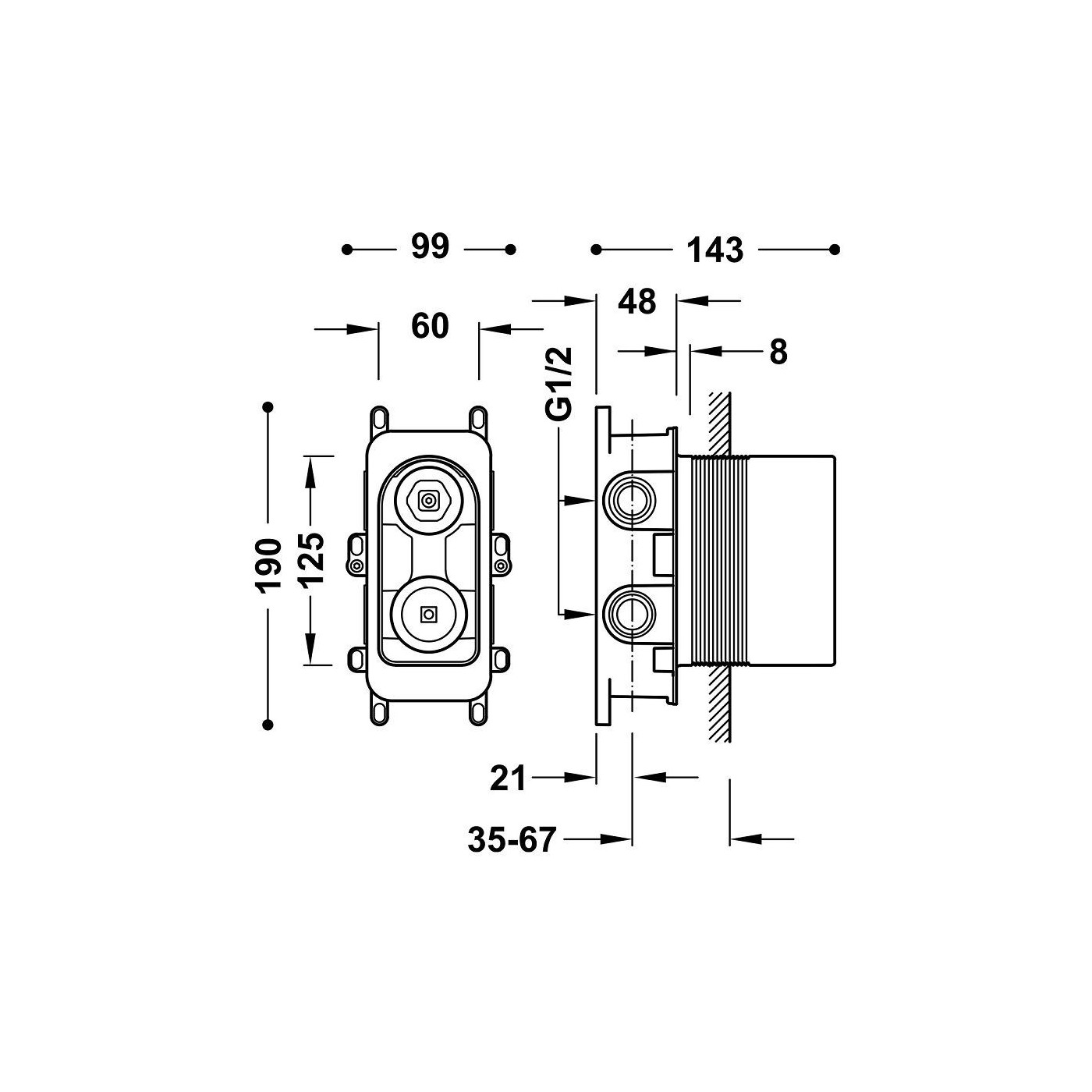 Element Podtynkowy Do Baterii Prysznicowej i Wannowej 20828110 Tres Element Podtynkowy Do Baterii Prysznicowej i Wannowej 20828110 Tres