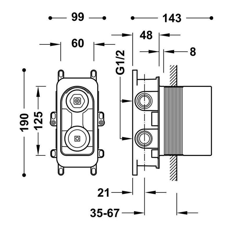 Element Podtynkowy Do Baterii Prysznicowej i Wannowej 20828110 Tres Element Podtynkowy Do Baterii Prysznicowej i Wannowej 20828110 Tres