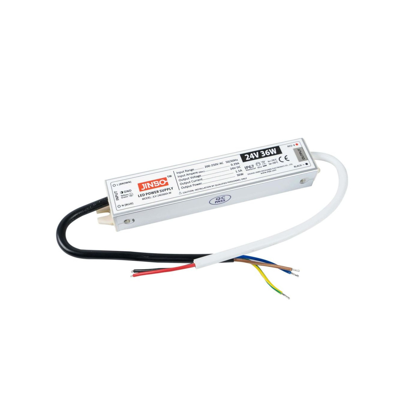 Zasilacz IP67 Do Taśmy LED - 24V 1.5A 36W Kingled Zasilacz IP67 Do Taśmy LED - 24V 1.5A 36W Kingled