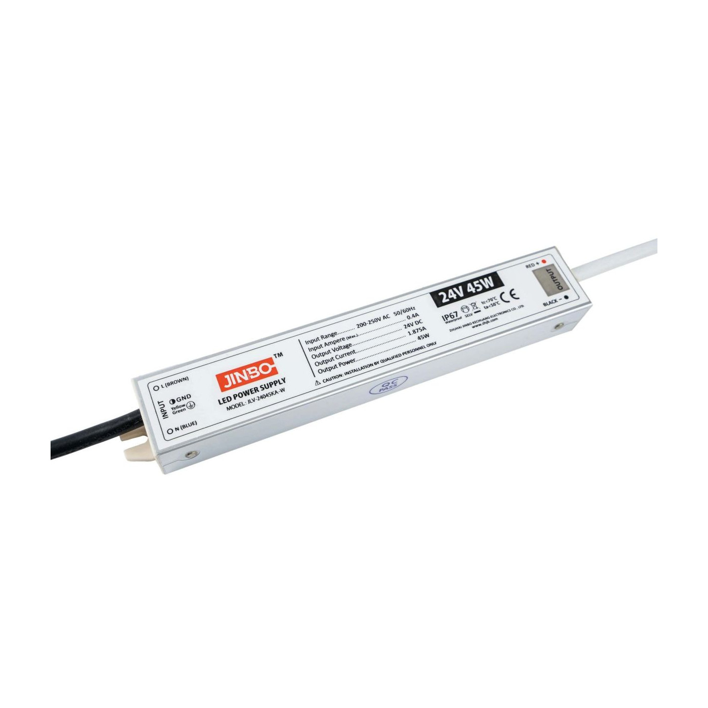 Zasilacz IP67 Do Taśmy LED - 24V 1.875A 45W Kingled Zasilacz IP67 Do Taśmy LED - 24V 1.875A 45W Kingled
