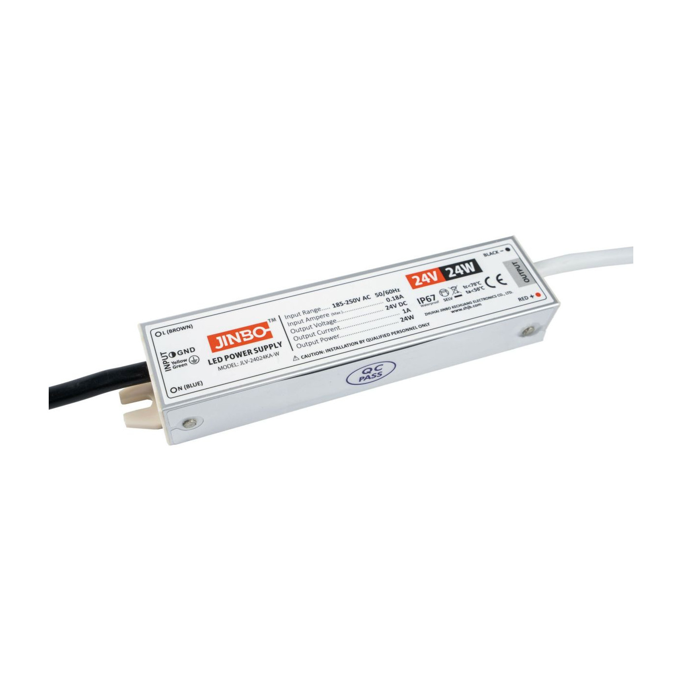 Zasilacz IP67 Do Taśmy LED - 24V 1A 24W Kingled Zasilacz IP67 Do Taśmy LED - 24V 1A 24W Kingled