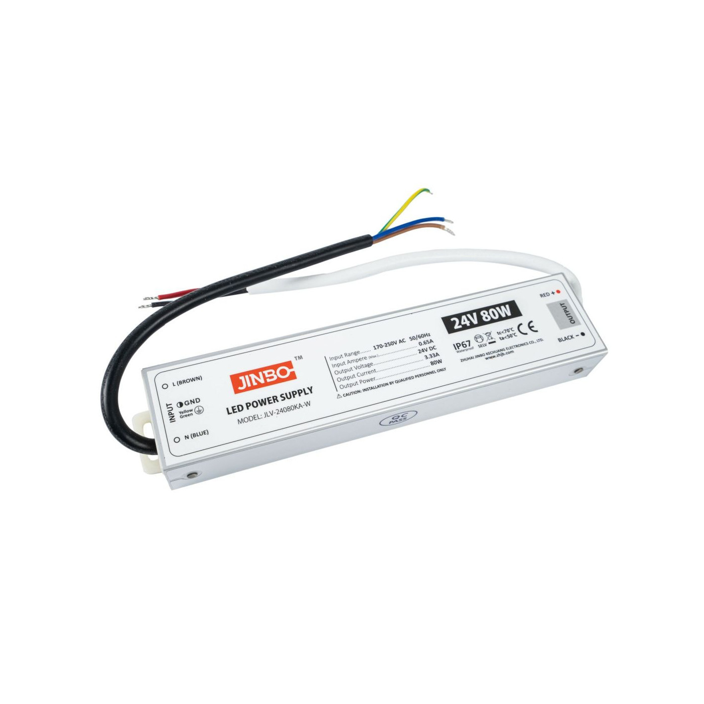 Zasilacz IP67 Do Taśmy LED - 24V 3,33A 80W Kingled Zasilacz IP67 Do Taśmy LED - 24V 3,33A 80W Kingled