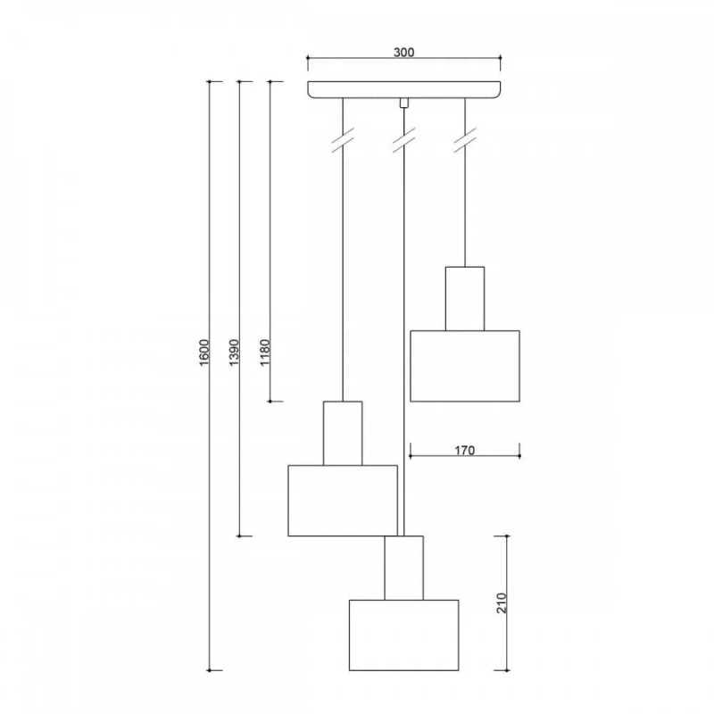 Lampa Wisząca Enkel 3P Czarny EN3322P3 Ummo Lampa Wisząca Enkel 3P Czarny EN3322P3 Ummo