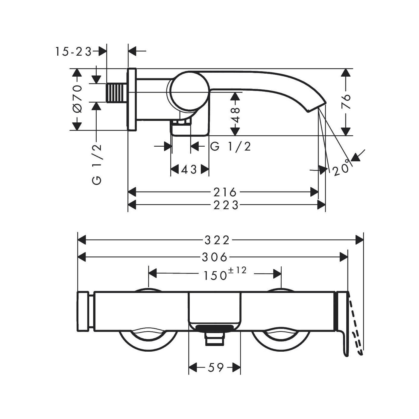 Bateria Wannowa Vivenis Chrom 75420000 Hansgrohe Bateria Wannowa Vivenis Chrom 75420000 Hansgrohe