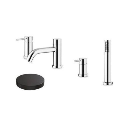 Bateria Wannowa 4-Otworowa Maira Czarny Mat V27150 Trend