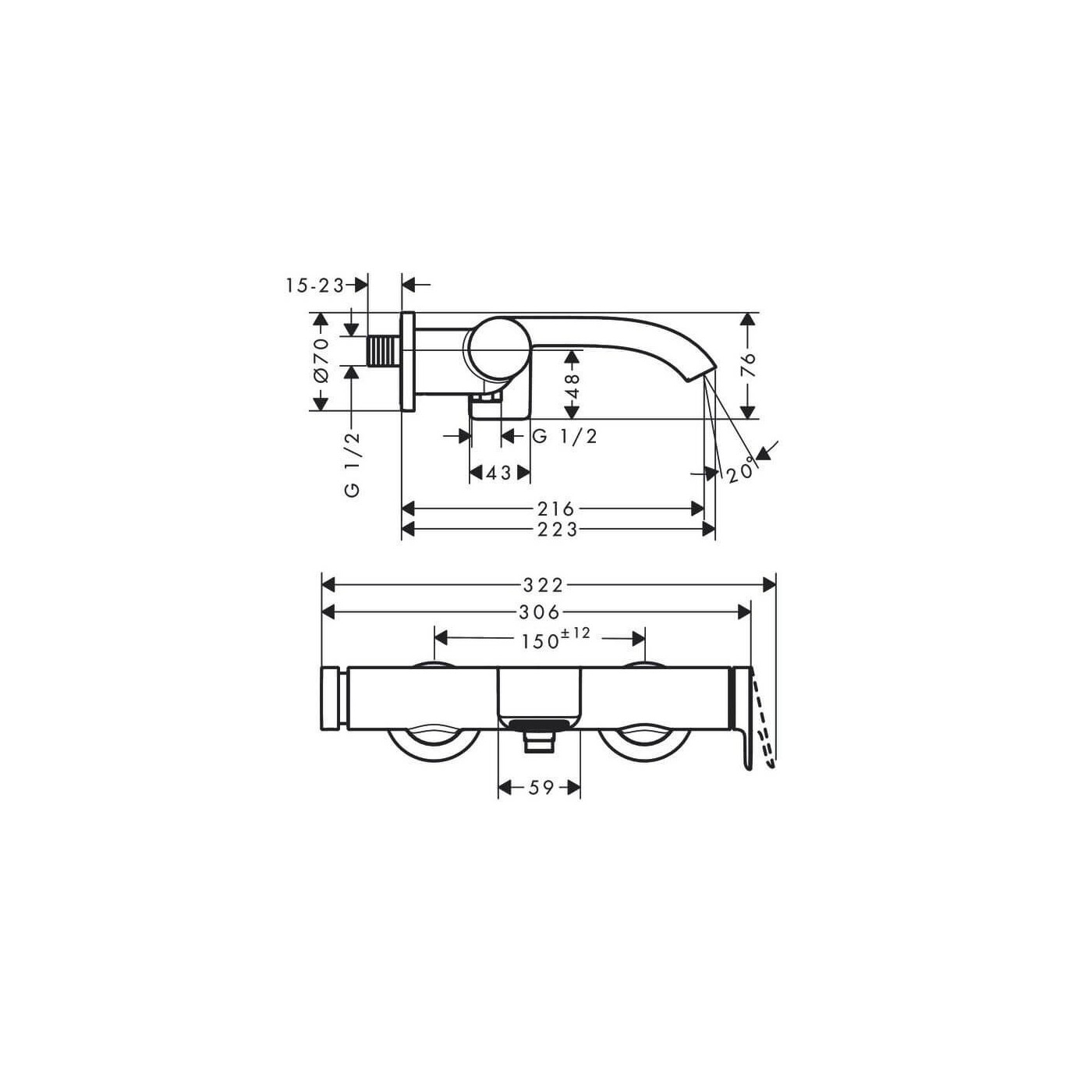 Bateria Wannowa Vivenis Czarny Mat 75420670 Hansgrohe Bateria Wannowa Vivenis Czarny Mat 75420670 Hansgrohe