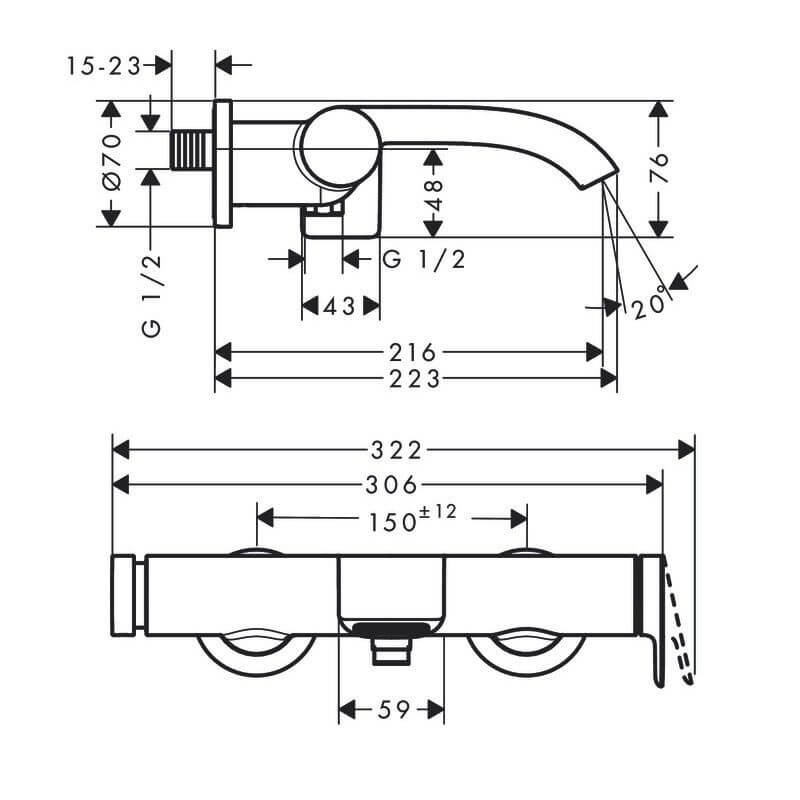 Bateria Wannowa Vivenis Czarny Mat 75420670 Hansgrohe Bateria Wannowa Vivenis Czarny Mat 75420670 Hansgrohe