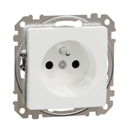Gniazdo Pojedyncze z Uziemieniem, 2P+PE z Przesłonami Biały Sedna Design SDD111011 Schneider Electric