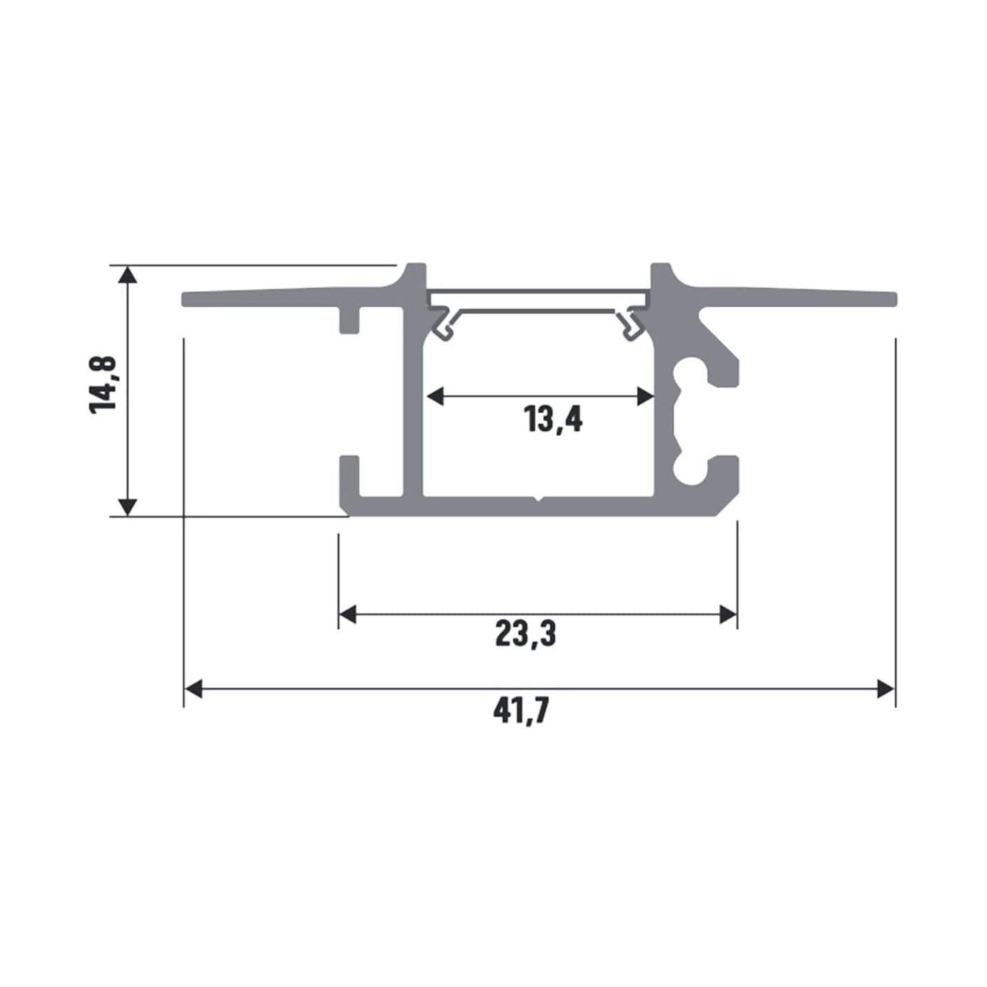 Profil Aluminiowy Architektoniczny MONO Wpuszczany do Zatynkowania 2mb Kingled Profil Aluminiowy Architektoniczny MONO Wpuszczany do Zatynkowania 2mb Kingled