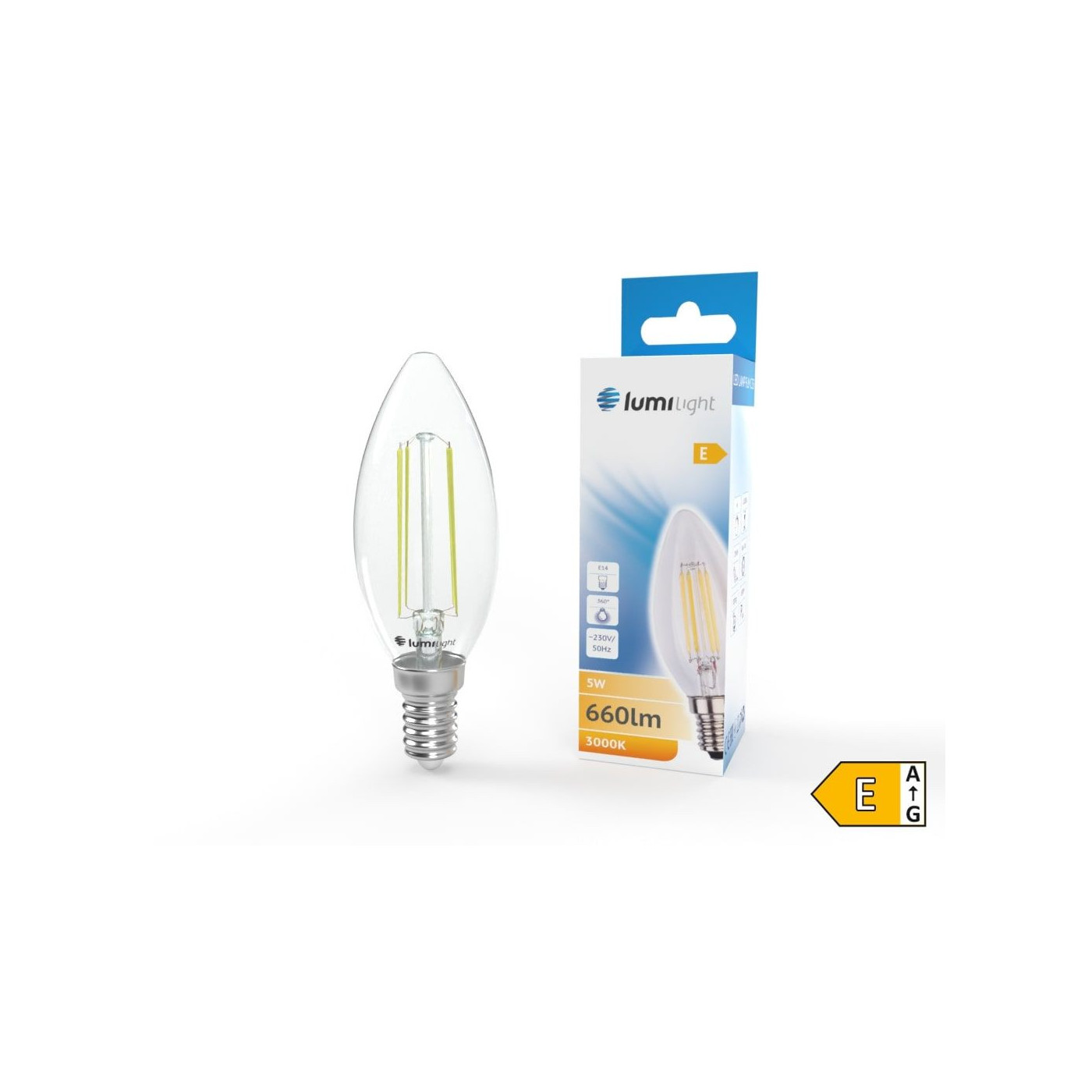 Żarówka LED FLM C35 E14 5W Ciepła LL5764 Lumilight Żarówka LED FLM C35 E14 5W Ciepła LL5764 Lumilight