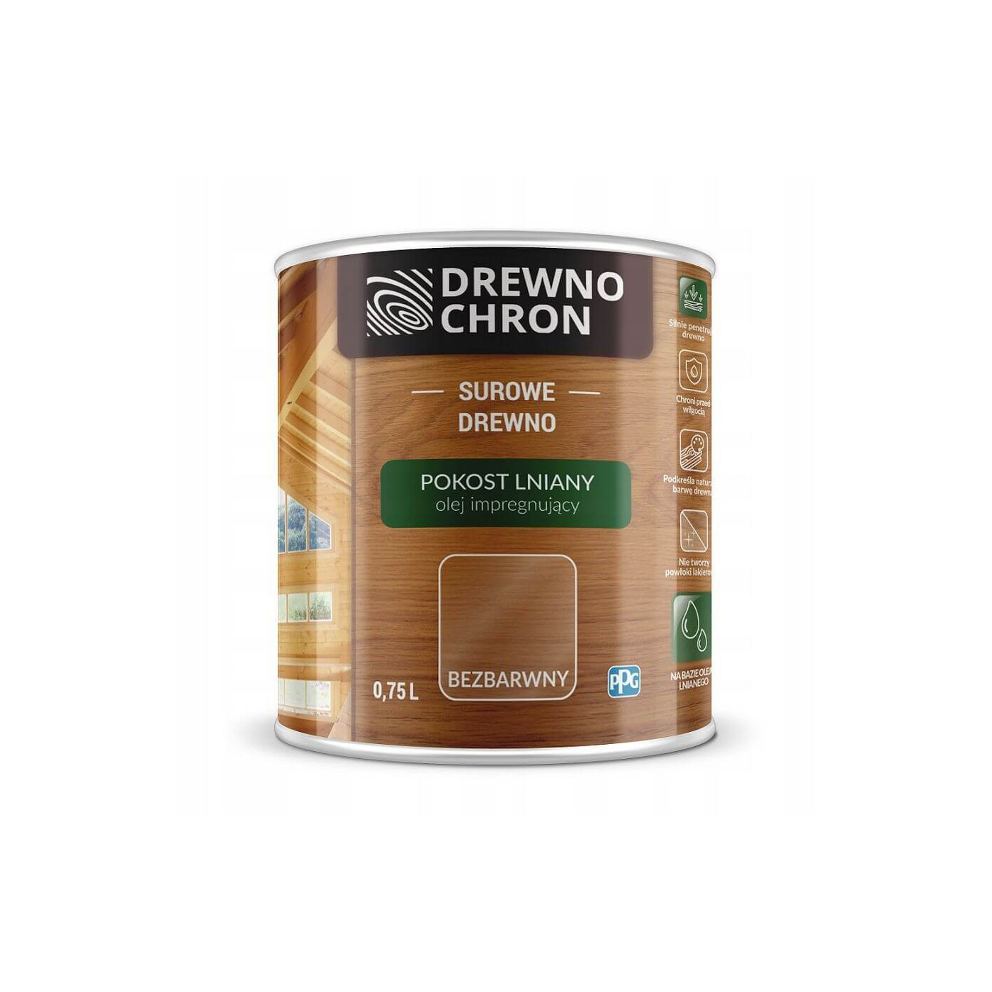 Pokost Lniany Olej Impregnujący Bezbarwny Półmat 0.75L Drewnochron Pokost Lniany Olej Impregnujący Bezbarwny Półmat 0.75L Drewnochron