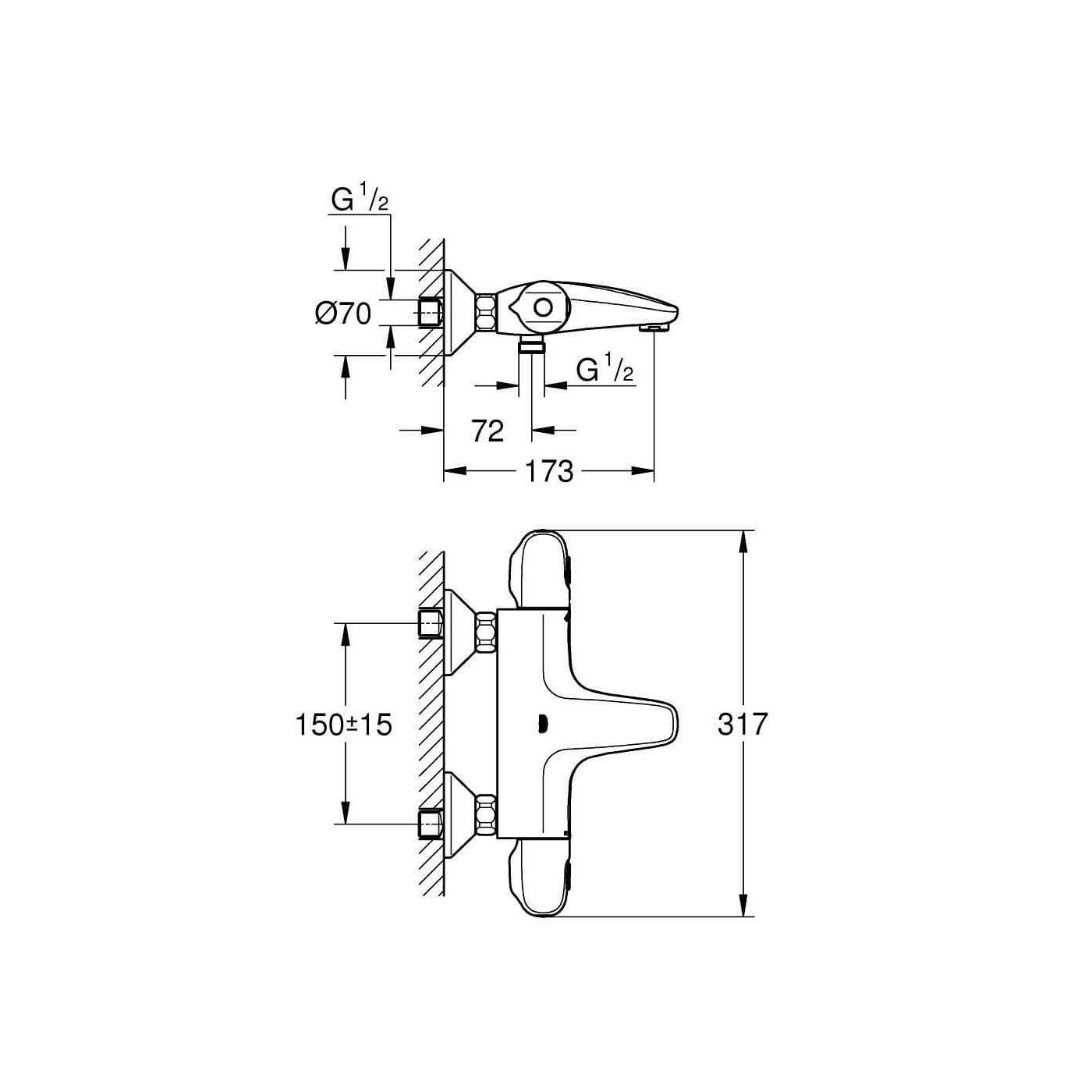 Bateria Wannowa Grohtherm Chrom 34816003 Grohe Bateria Wannowa Grohtherm Chrom 34816003 Grohe