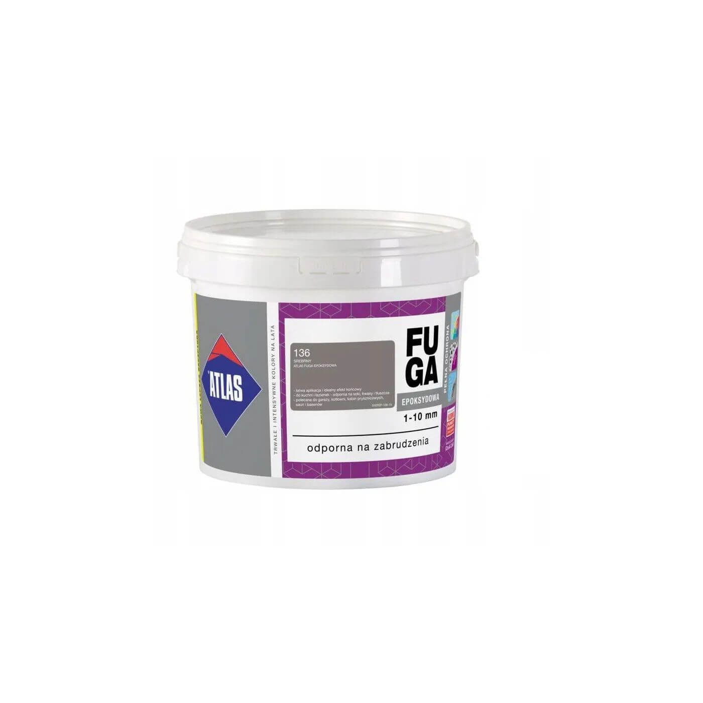 Fuga Epoksydowa 2kg Srebrny 136 Atlas Fuga Epoksydowa 2kg Srebrny 136 Atlas