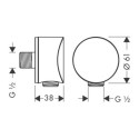 Przyłącze Węża Fixfit S DN15 27453000 Hansgrohe Przyłącze Węża Fixfit S DN15 27453000 Hansgrohe