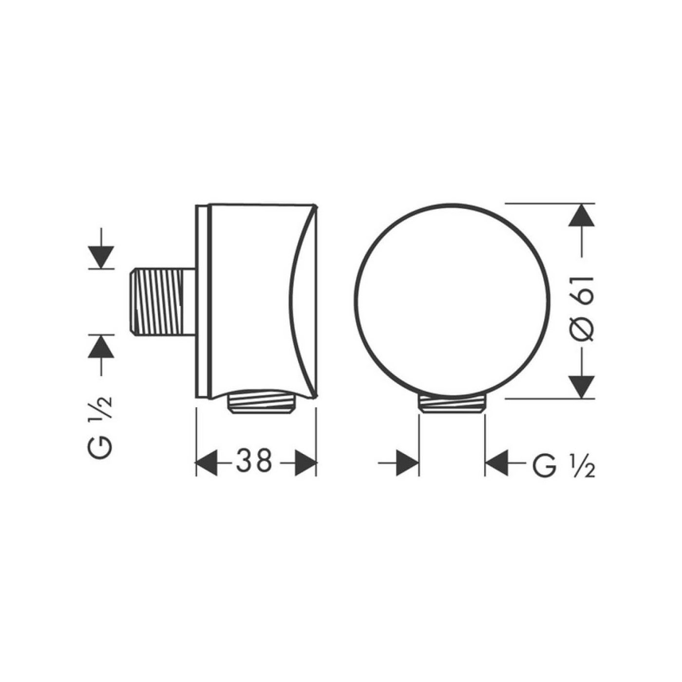 Przyłącze Węża Fixfit S DN15 27453000 Hansgrohe Przyłącze Węża Fixfit S DN15 27453000 Hansgrohe