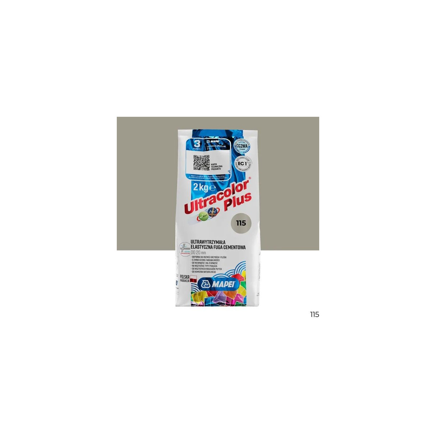 Fuga Elastyczna Ultracolor Plus 115 Rzeczny Szary 2 kg Mapei Fuga Elastyczna Ultracolor Plus 115 Rzeczny Szary 2 kg Mapei