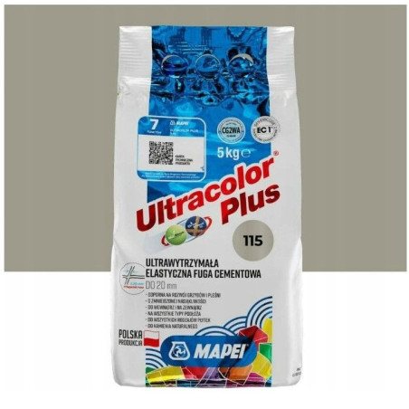 Fuga Elastyczna Ultracolor Plus 115 Rzeczny Szary 5 kg Mapei