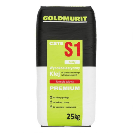 Klej Żelowy Wysokoelastyczny do Kamienia i Płytek Biały 25kg Goldmurit