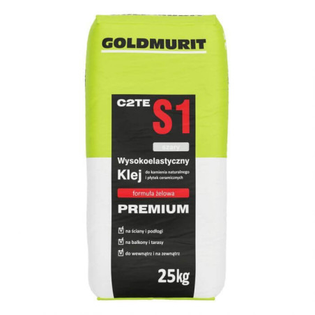 Klej Żelowy Wysokoelastyczny do Kamienia i Płytek Szary 25kg Goldmurit