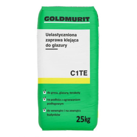 Uelastyczniona Zaprawa Klejąca Do Glazury C1TE 25kg Goldmurit