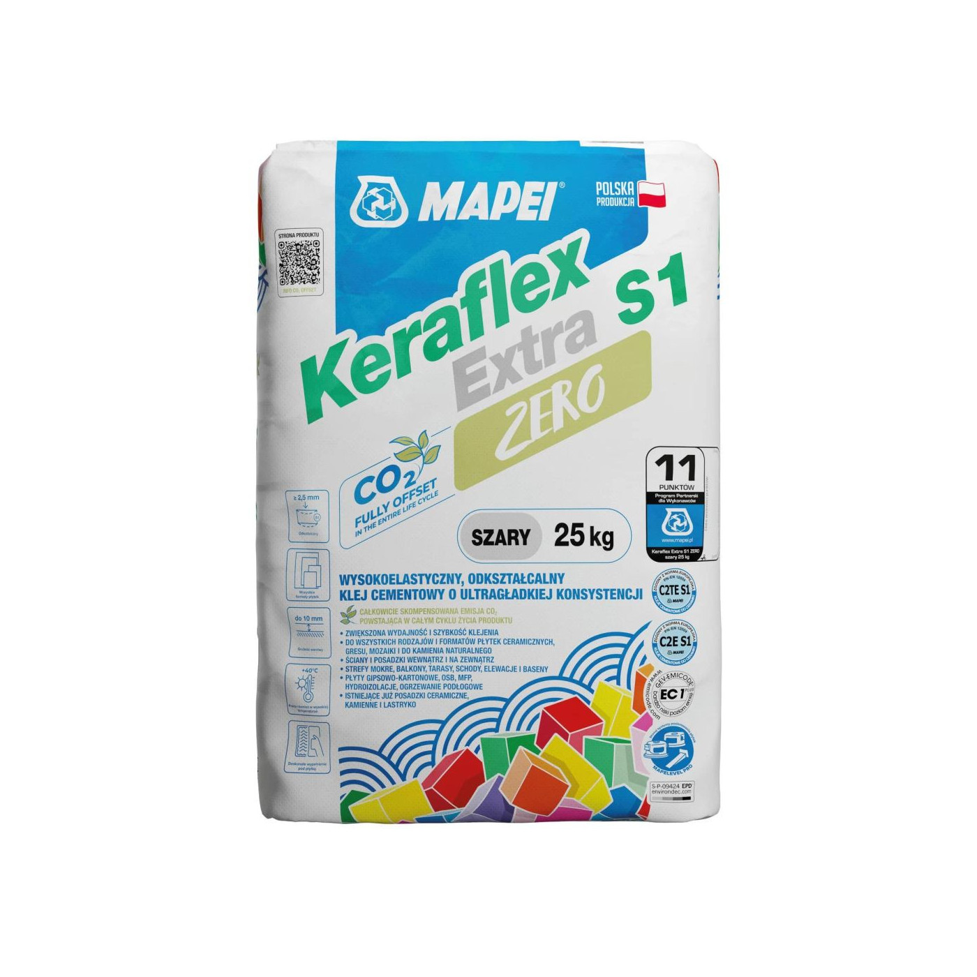 Klej Do Płytek Keraflex Extra S1 Zero 25 kg Szary Mapei Klej Do Płytek Keraflex Extra S1 Zero 25 kg Szary Mapei