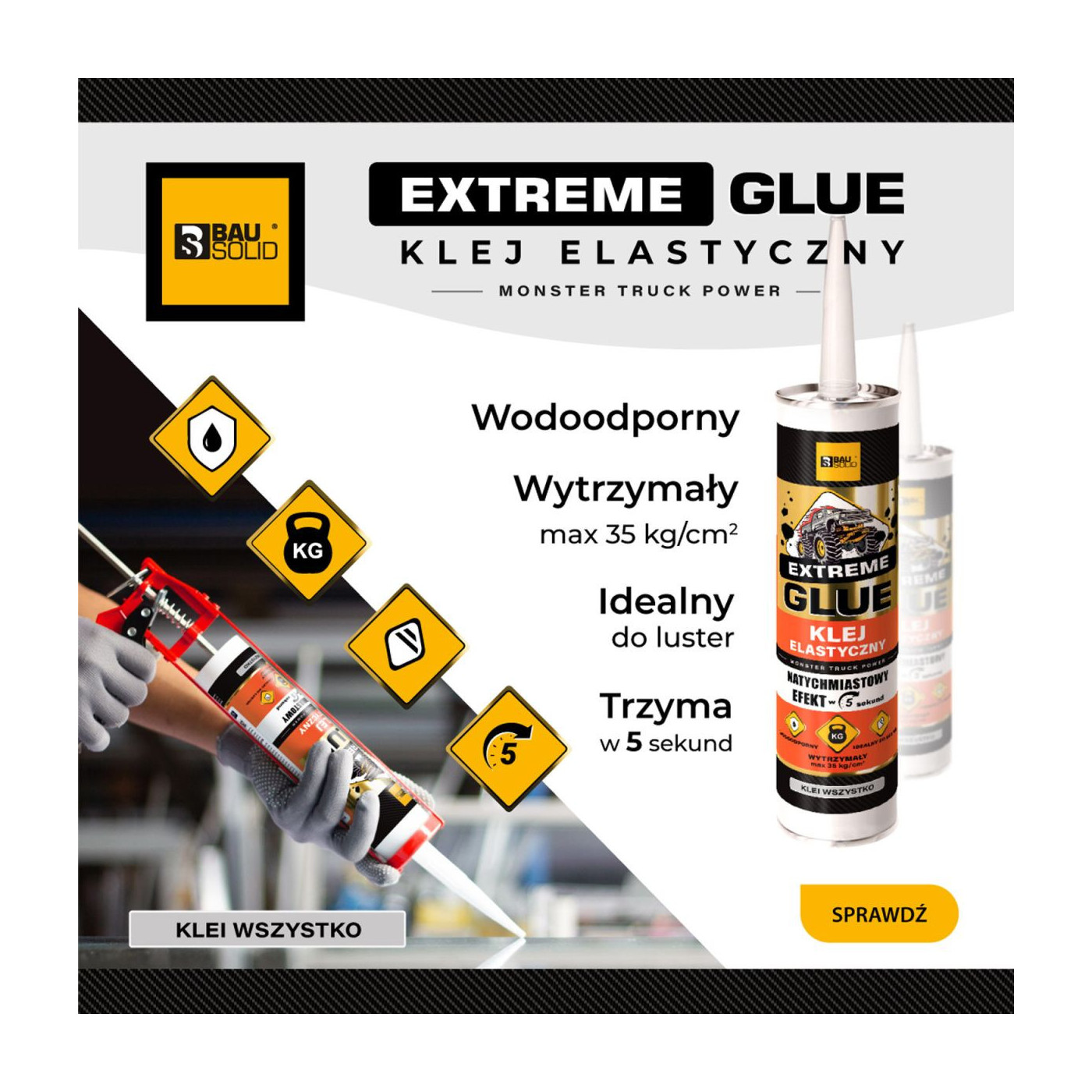 Klej Elastyczny Extreme Glue 290 ml Bausolid Klej Elastyczny Extreme Glue 290 ml Bausolid