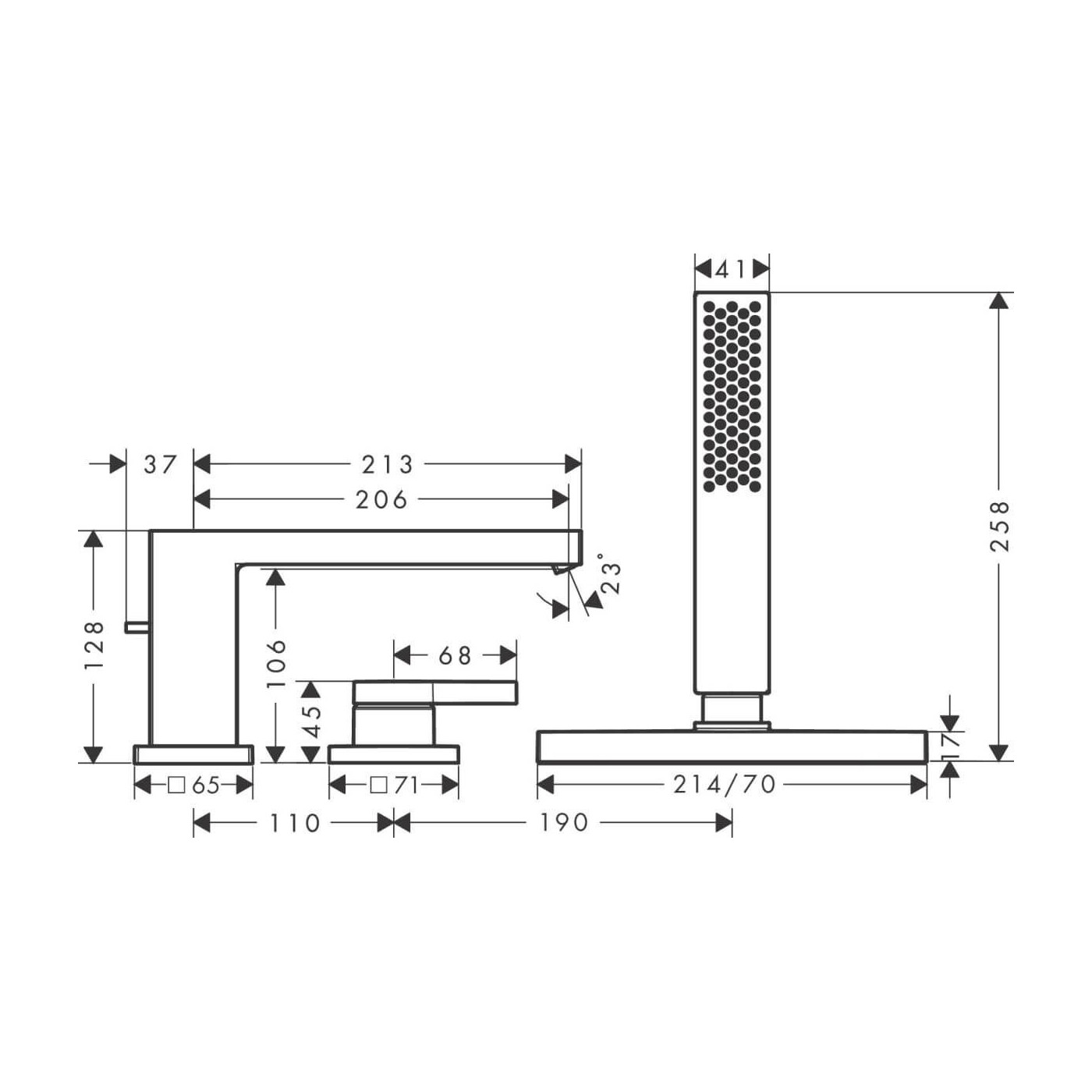 Bateria Wannowa Tecturis E Czarny Mat 73443670 Hansgrohe Bateria Wannowa Tecturis E Czarny Mat 73443670 Hansgrohe