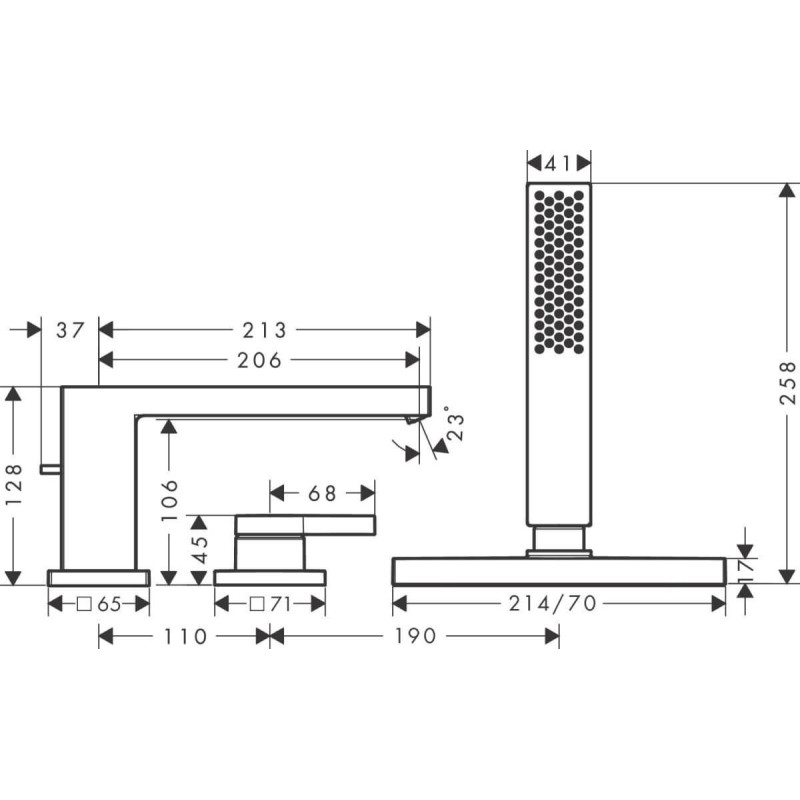 Bateria Wannowa Tecturis E Czarny Mat 73443670 Hansgrohe Bateria Wannowa Tecturis E Czarny Mat 73443670 Hansgrohe