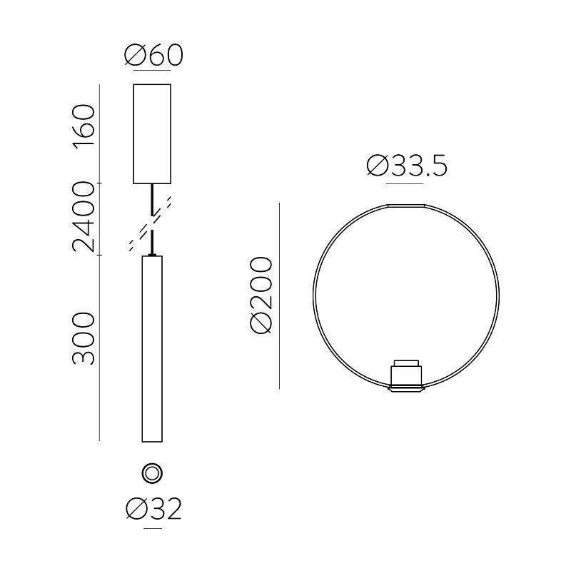 Lampa Wisząca Pipe Slim LED Czarna Z Kloszem Mrożonym C3986100N+K0008240HW ACB Lampa Wisząca Pipe Slim LED Czarna Z Kloszem Mrożonym C3986100N+K0008240HW ACB