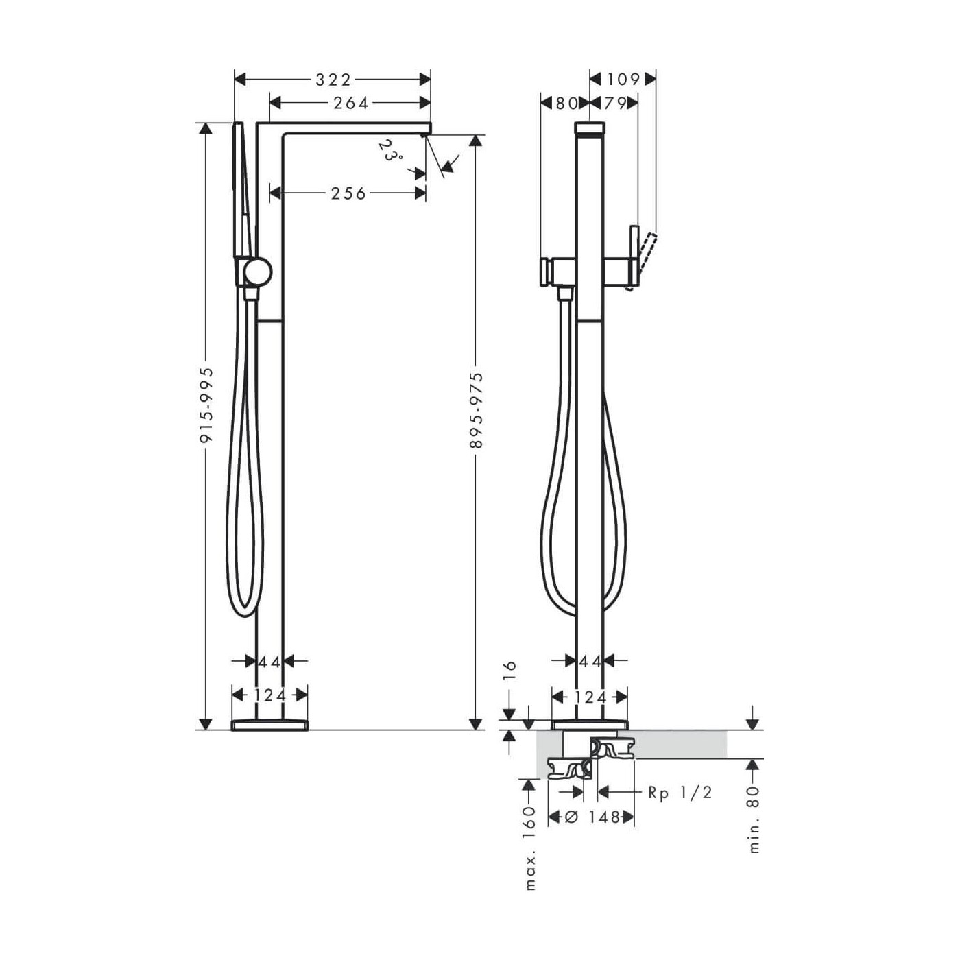 Bateria Wannowa Tecturis E Biały Mat 73445700 Hansgrohe Bateria Wannowa Tecturis E Biały Mat 73445700 Hansgrohe