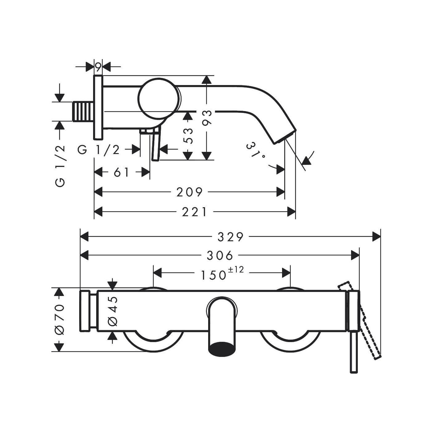 Bateria Wannowa Tecturis S Czarny Mat 73422670 Hansgrohe Bateria Wannowa Tecturis S Czarny Mat 73422670 Hansgrohe