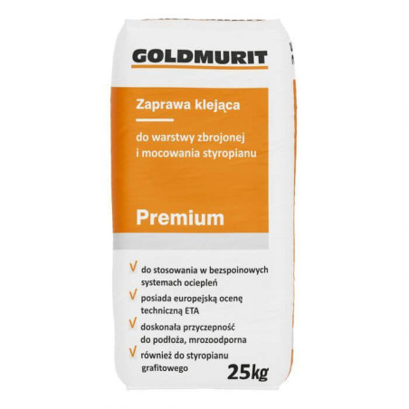 Zaprawa Do Warstwy Zbrojnej i Mocowań Styropianu 25kg Goldmurit