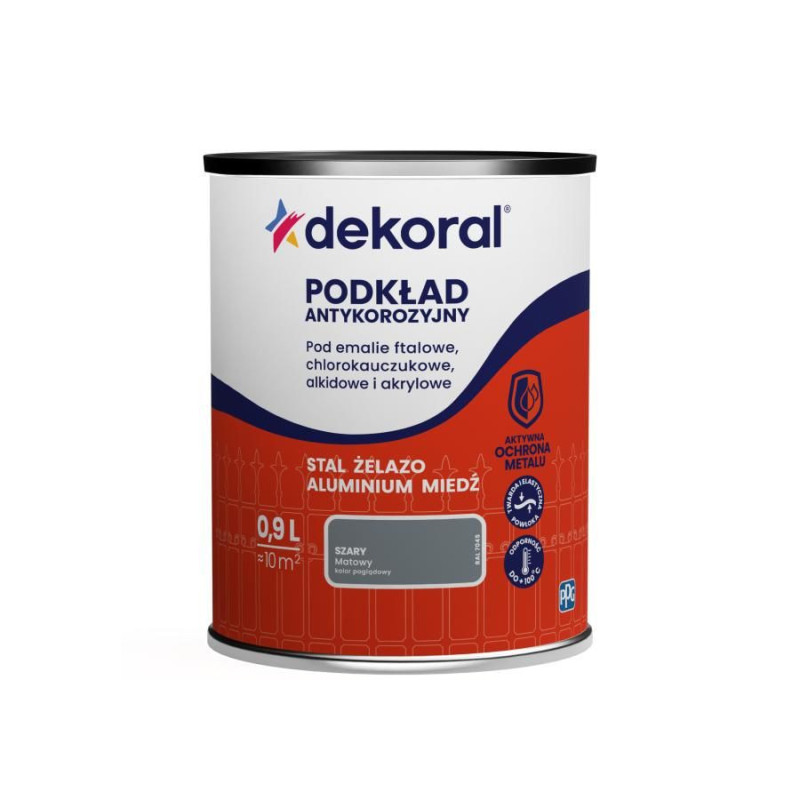 Podkład Antykorozyjny 0.9L Szary Ral 7045 Dekoral Podkład Antykorozyjny 0.9L Szary Ral 7045 Dekoral