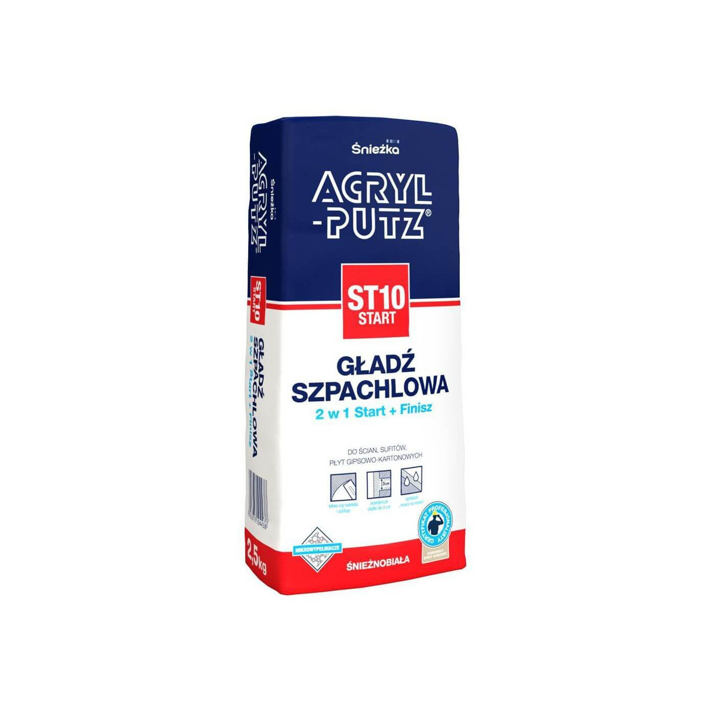 Gładź Szpachlowa Acryl Putz Start ST10 2,5 kg Śnieżka Gładź Szpachlowa Acryl Putz Start ST10 2,5 kg Śnieżka