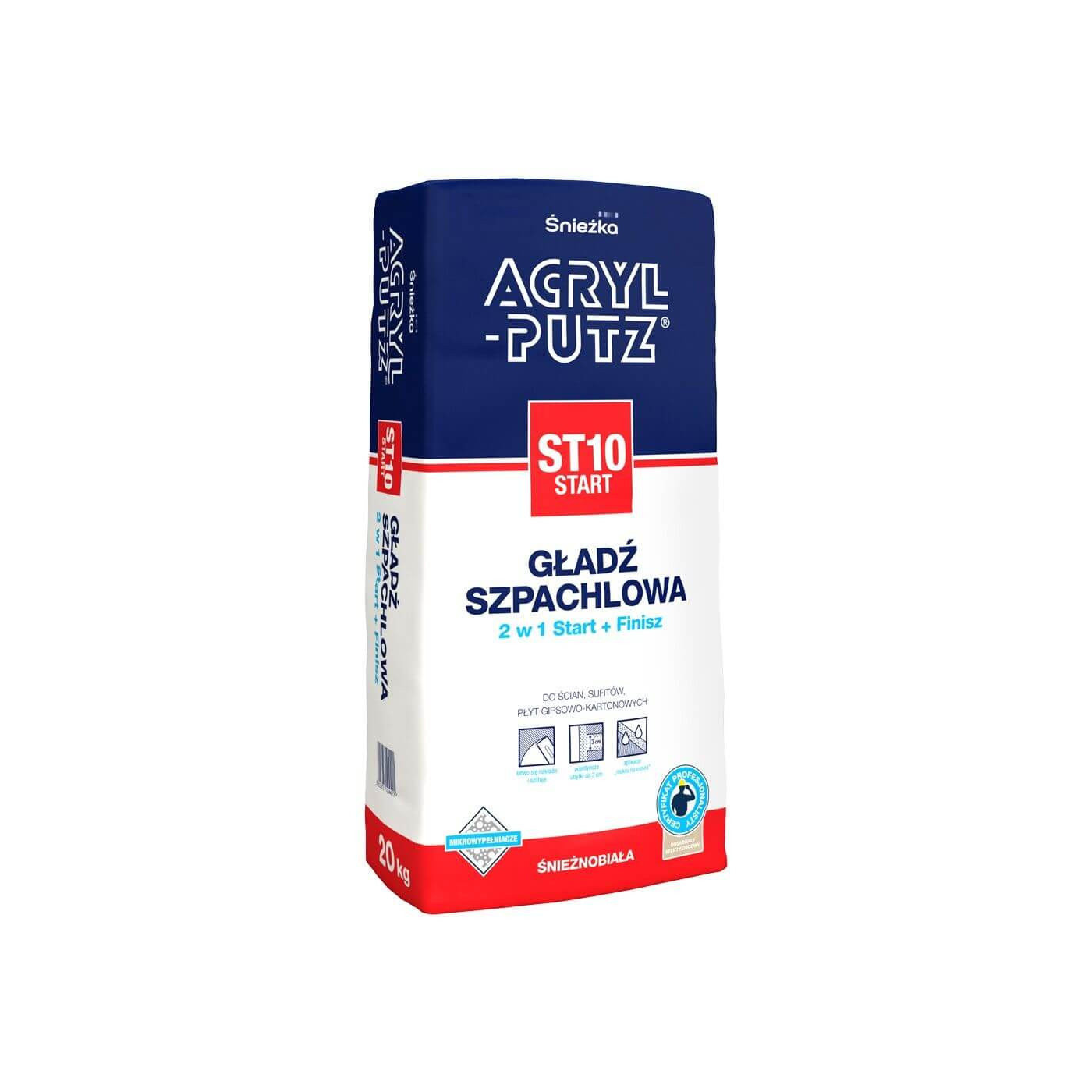Gładź Szpachlowa Acryl Putz Start ST10 20 kg Śnieżka Gładź Szpachlowa Acryl Putz Start ST10 20 kg Śnieżka