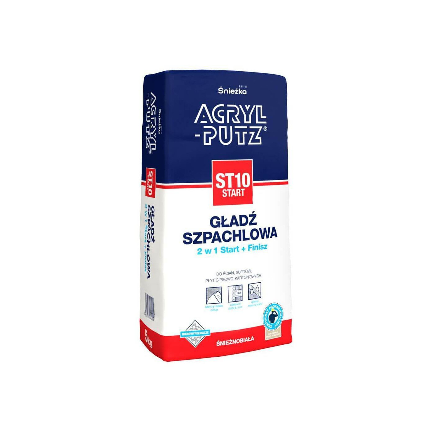 Gładź Szpachlowa Acryl Putz Start ST10 5 kg Śnieżka Gładź Szpachlowa Acryl Putz Start ST10 5 kg Śnieżka