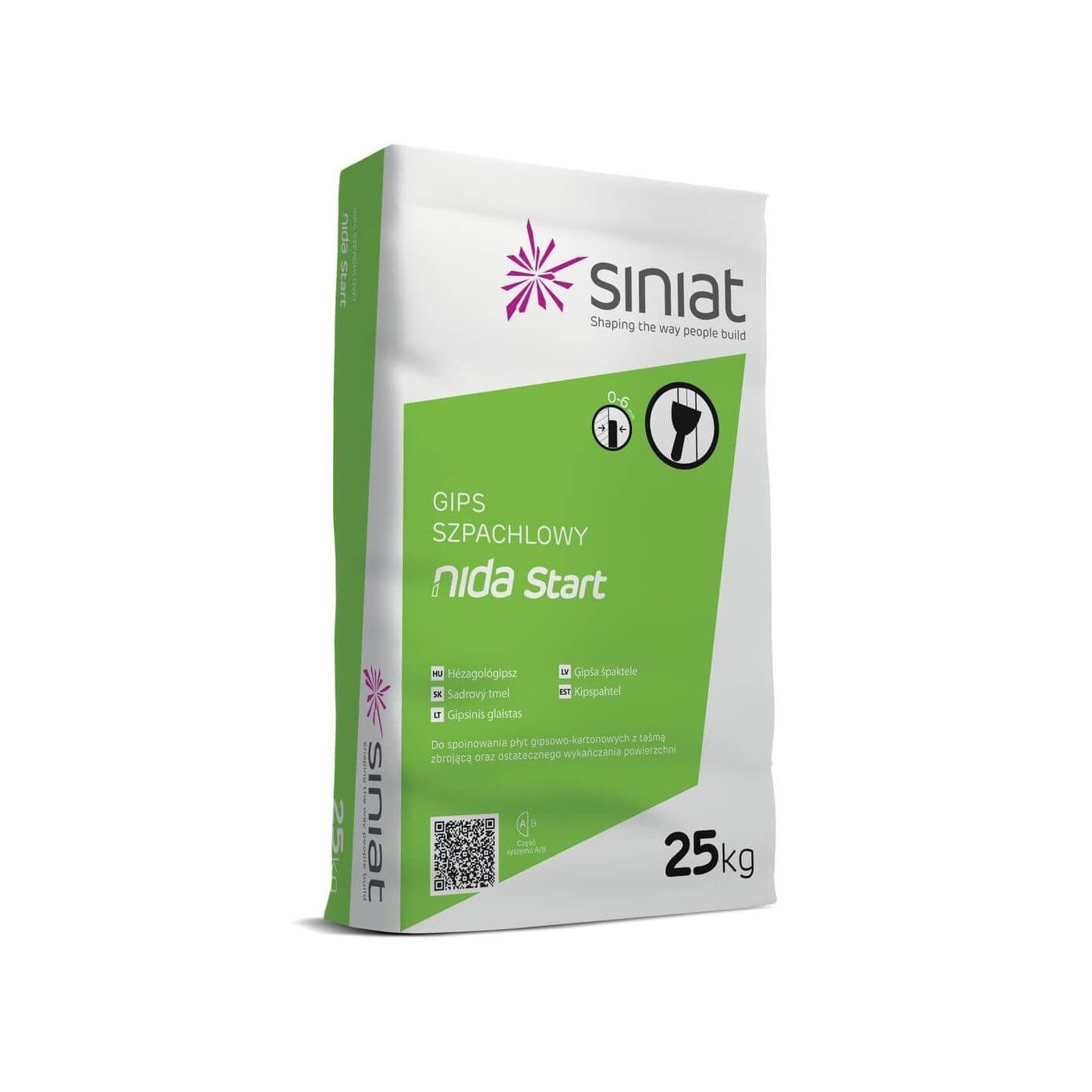 Gips Szpachlowy Nida Start 25 kg Siniat Gips Szpachlowy Nida Start 25 kg Siniat